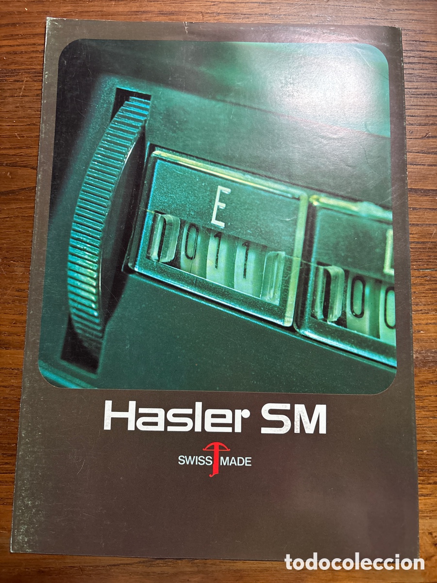Cat&aacute;logos publicitarios: FOLLETO CAT&Aacute;LOGO M&Aacute;QUINA REGISTRADORA HASLER SM SWISS MADE