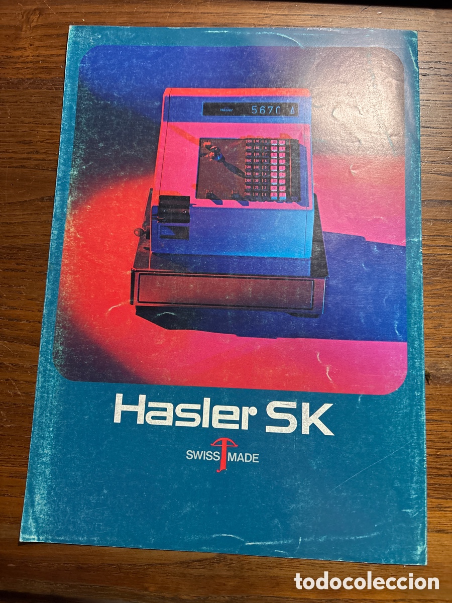 Cat&aacute;logos publicitarios: FOLLETO CAT&Aacute;LOGO M&Aacute;QUINA REGISTRADORA HASLER SK SWISS MADE