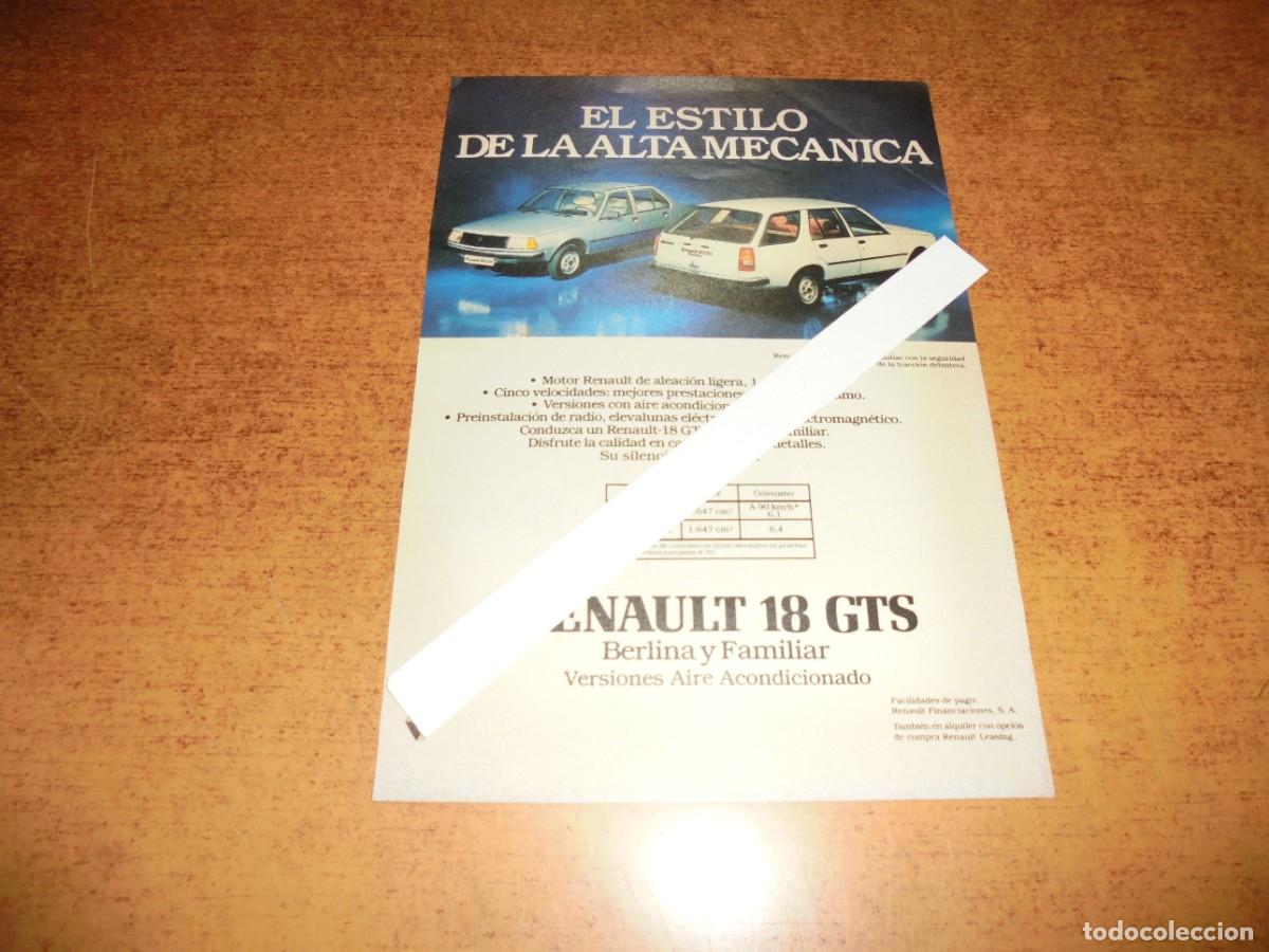 Catalogues publicitaires: PUBLICIDAD 1981: RENAULT 18 GTS