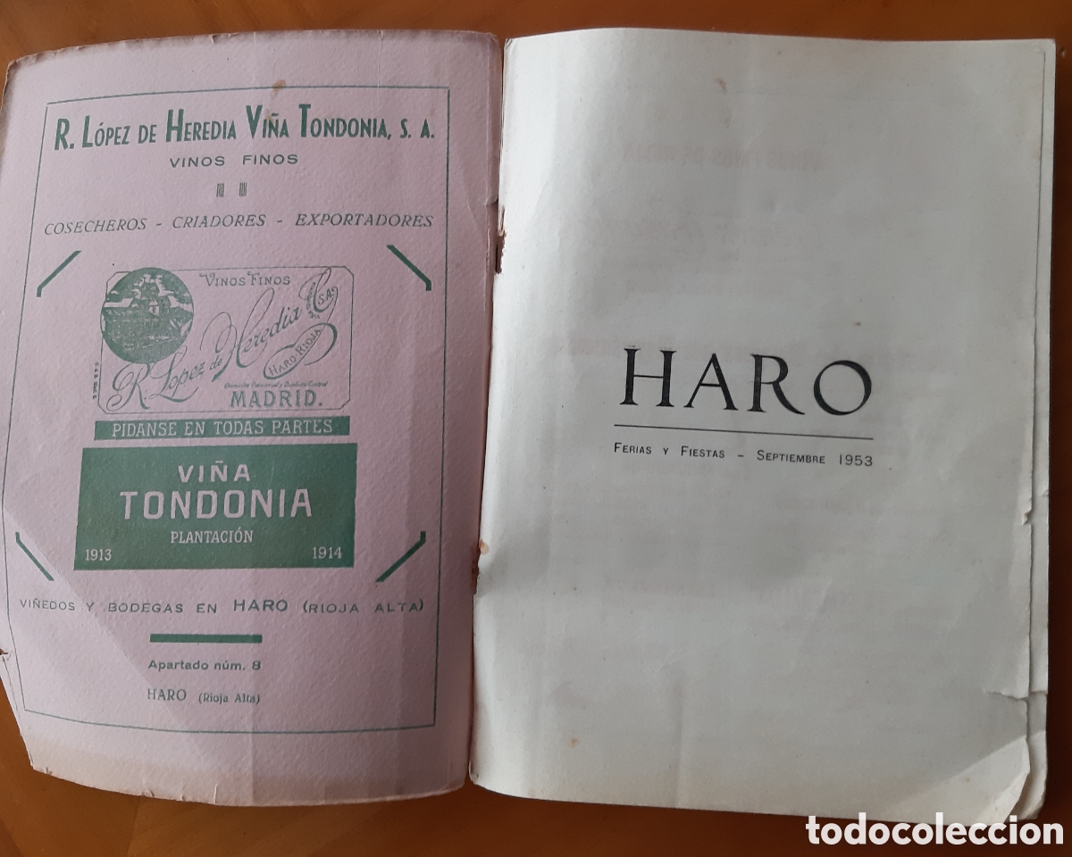 Cat&aacute;logos publicitarios: Haro, La Rioja. Programa de fiestas de 1953. - Foto 2