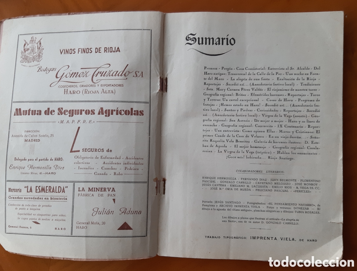 Cat&aacute;logos publicitarios: Haro, La Rioja. Programa de fiestas de 1953. - Foto 3
