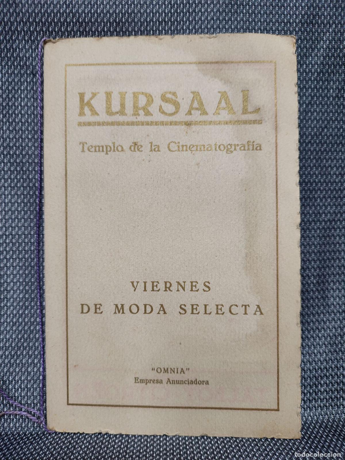 Cat&aacute;logos publicitarios: CINE KURSAAL. PROGRAMA 1924. VIERNES DE MODA SELECTA. CON FOTOGRAFIA
