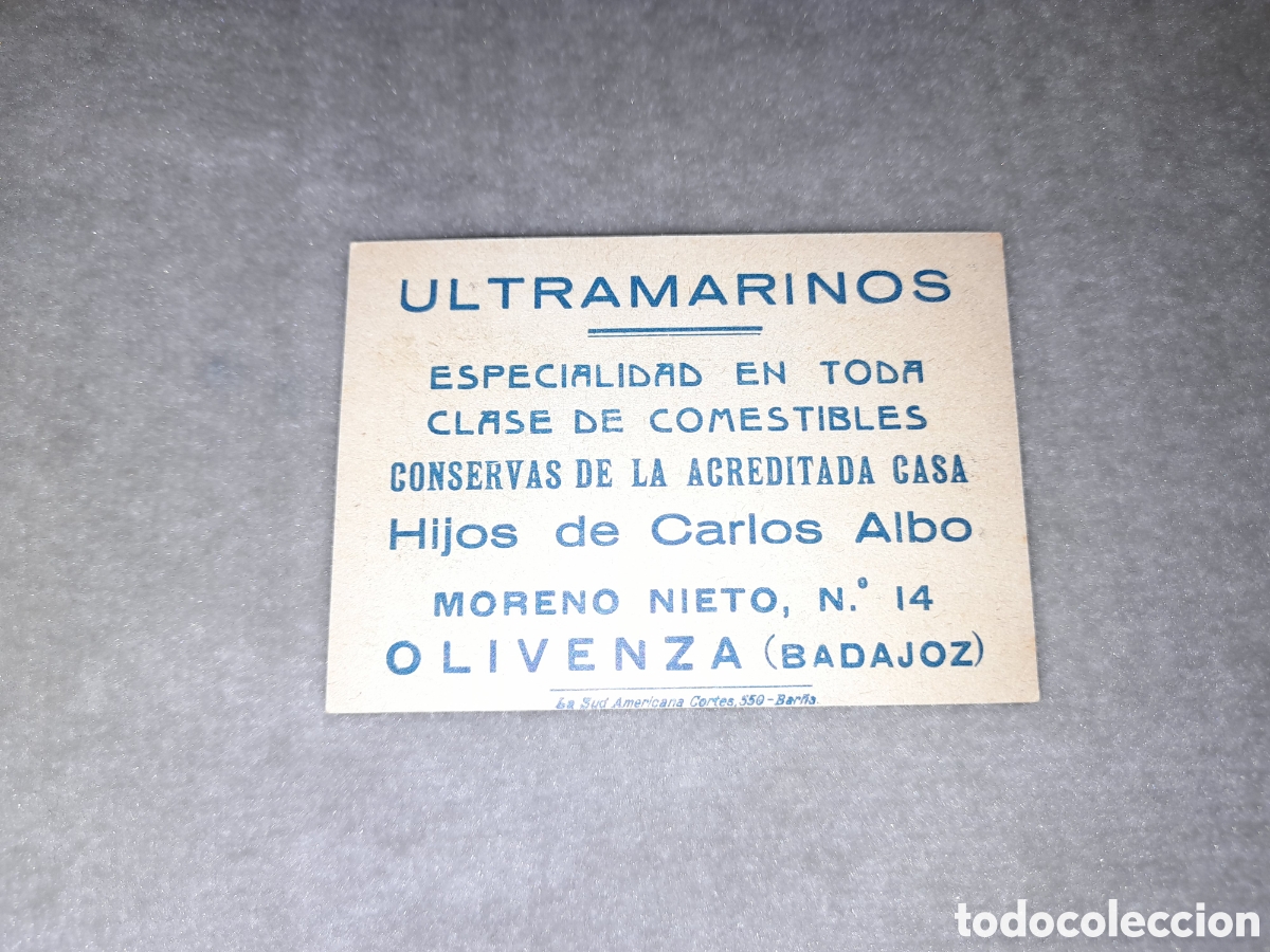 Werbekataloge: Cromo publicidad Ultramarinos en Olivenza.