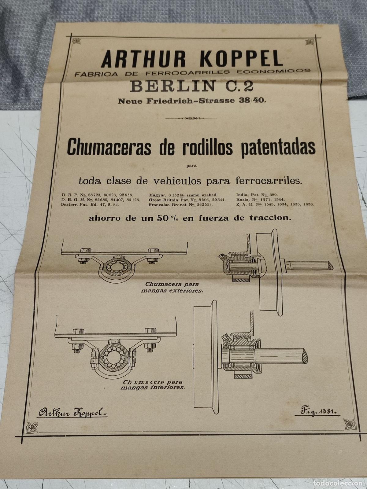 Werbekataloge: ARTHUR KOPPEL. FABRICA FERROCARRILES ECONOMICOS. CATALOGO CHUMACERAS DE RODILLOS