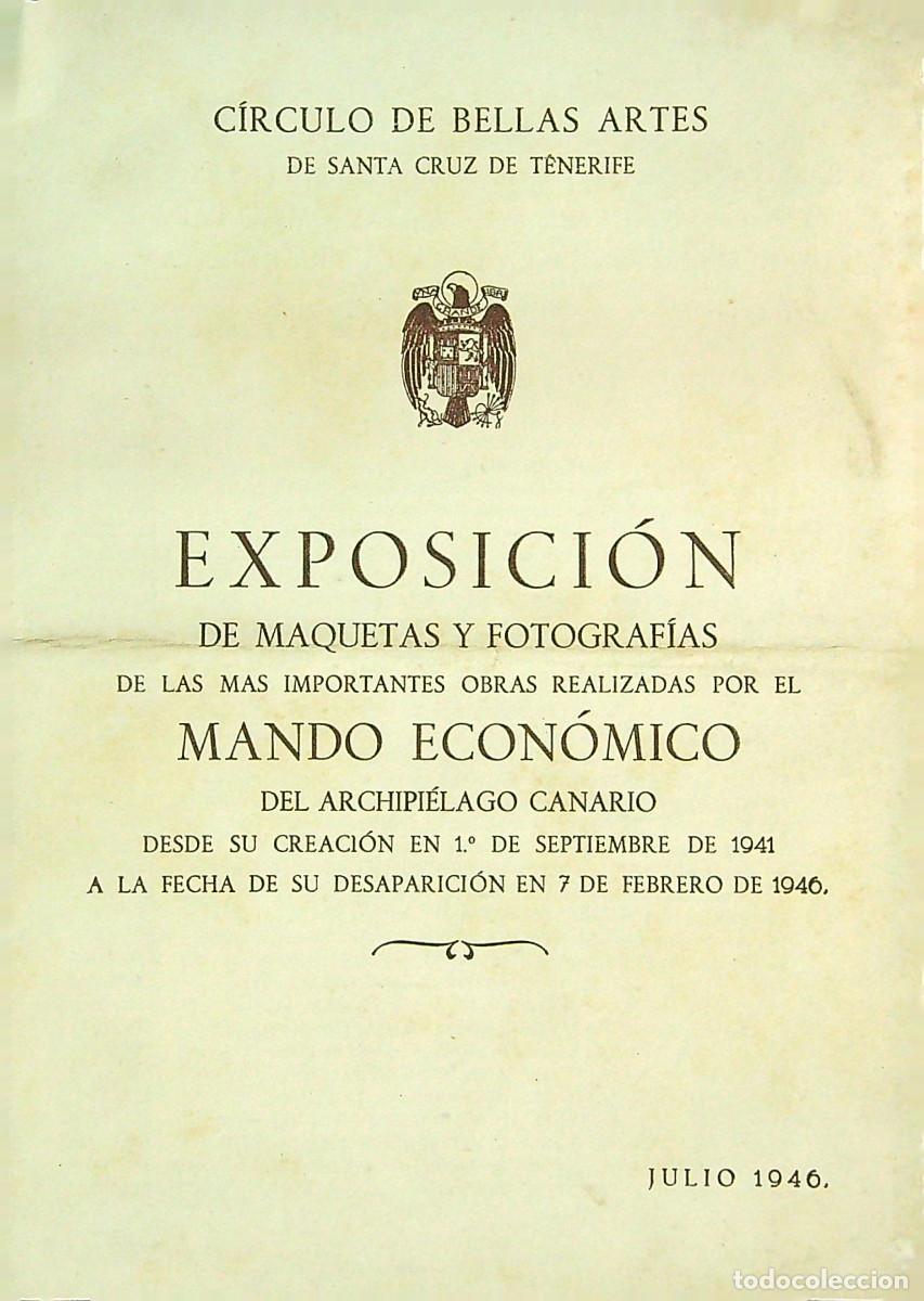 Werbekataloge: EXPOSICI&Oacute;N DE MAQUETAS Y FOTOGRAF&Iacute;AS - CIRCULO DE BELLAS ARTES TENERIFE - 1946 - CANARIAS