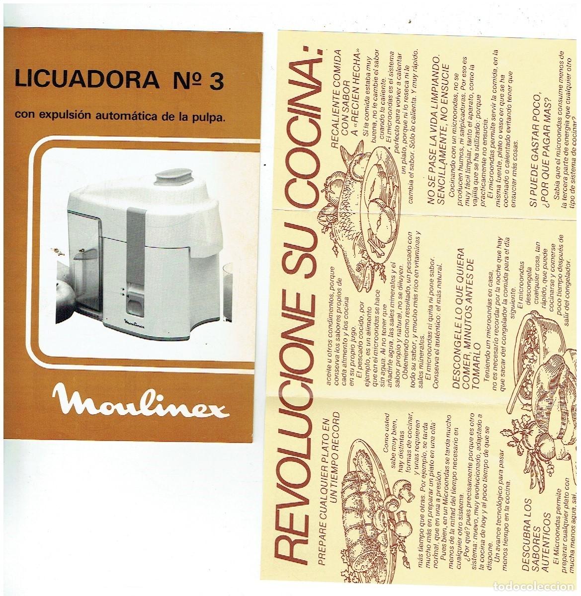 Cat&aacute;logos publicitarios: LICUADORA N&ordm; 3. MOULINEX Y LAS MICROONDAS Y LOS ALIMENTOS, (P/C55)