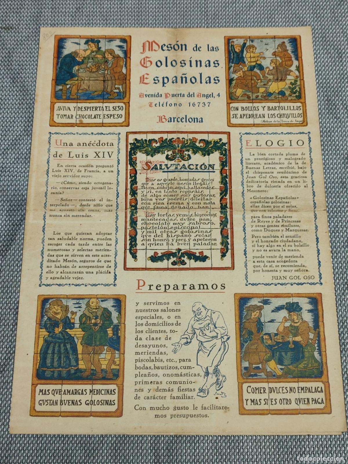 Cat&aacute;logos publicitarios: MESON DE LAS GOLOSINAS ESPA&Ntilde;OLAS. BARCELONA. CARTA CATALOGO