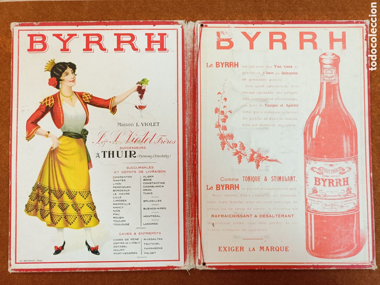 Cat&aacute;logos publicitarios: ART-NOUVEAU,FUNDA PARA MEN&Uacute;,PUBLICIDAD BYRRH,TAPAS DURAS DE 34X24 CM.C.A.1910/20.RARO.