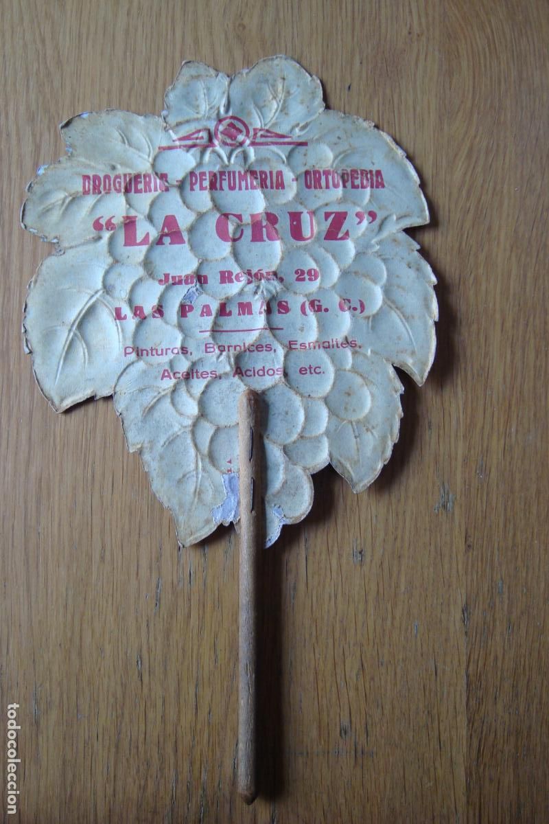 Cat&aacute;logos publicitarios: ANTIGUO ABANICO PUBLICITARIO PAY PAY DROGUERIA PERFUMERIA ORTOPEDIA LA CRUZ. LAS PALMAS GRAN CANARIA