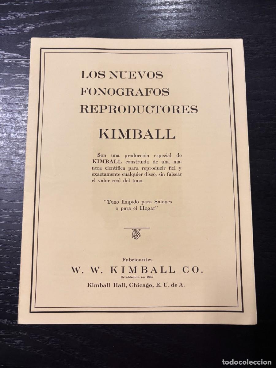 Catalogues publicitaires: CAT&Aacute;LOGO. LOS NUEVOS FONOGRAFOS REPRODUCTORES KIMBALL. W. W. KIMBAKK CO.CHICAGO. TR&Iacute;PTICO