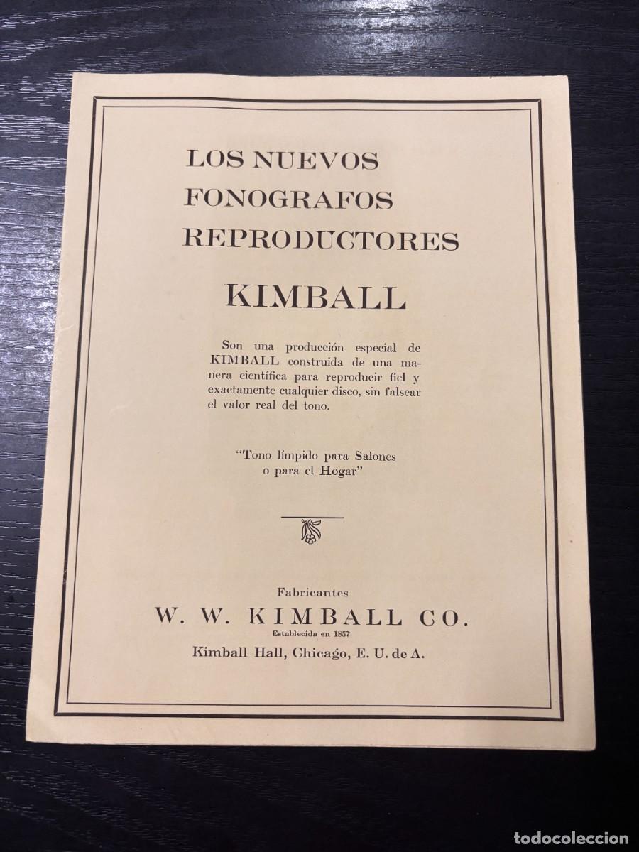 Catalogues publicitaires: CAT&Aacute;LOGO. LOS NUEVOS FONOGRAFOS REPRODUCTORES KIMBALL. W. W. KIMBAKK CO.CHICAGO. TR&Iacute;PTICO