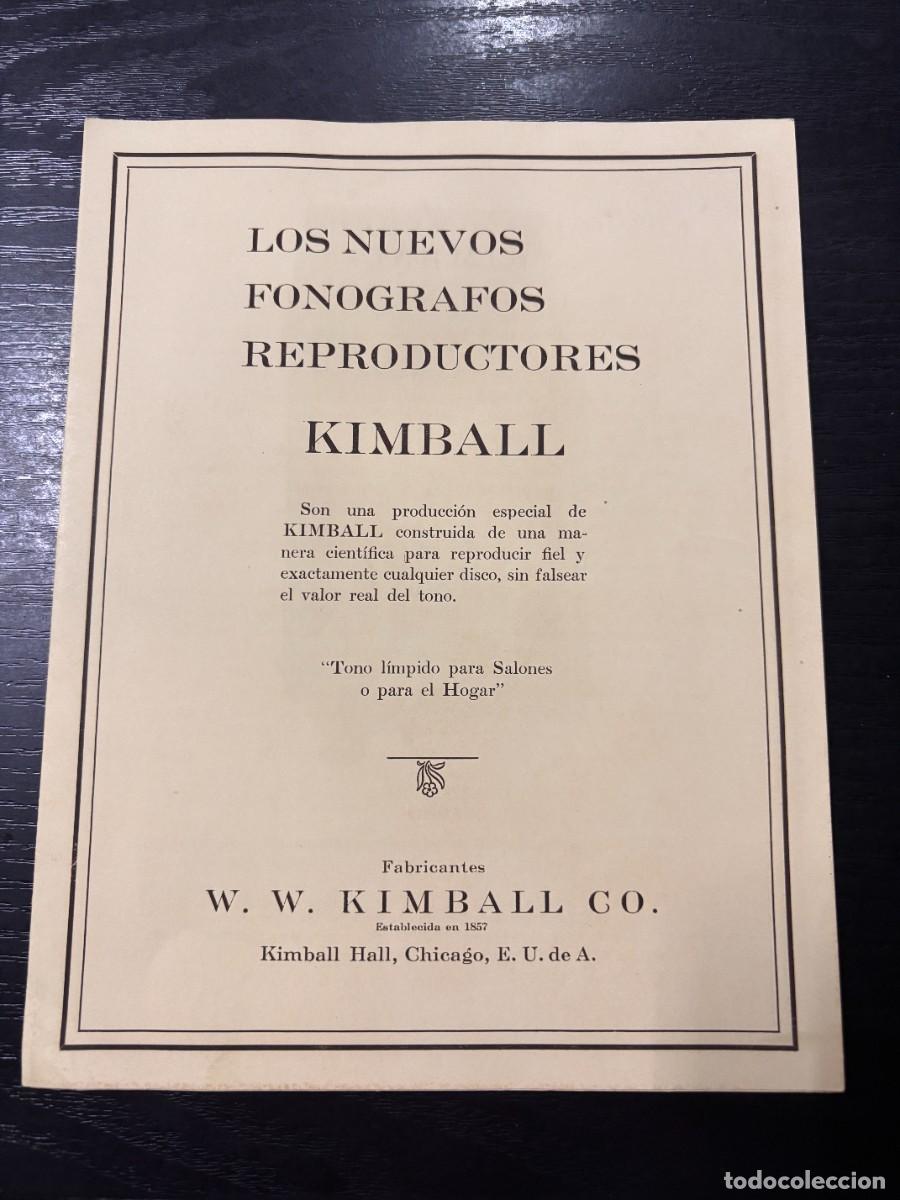 Catalogues publicitaires: CAT&Aacute;LOGO. LOS NUEVOS FONOGRAFOS REPRODUCTORES KIMBALL. W. W. KIMBAKK CO.CHICAGO. TR&Iacute;PTICO