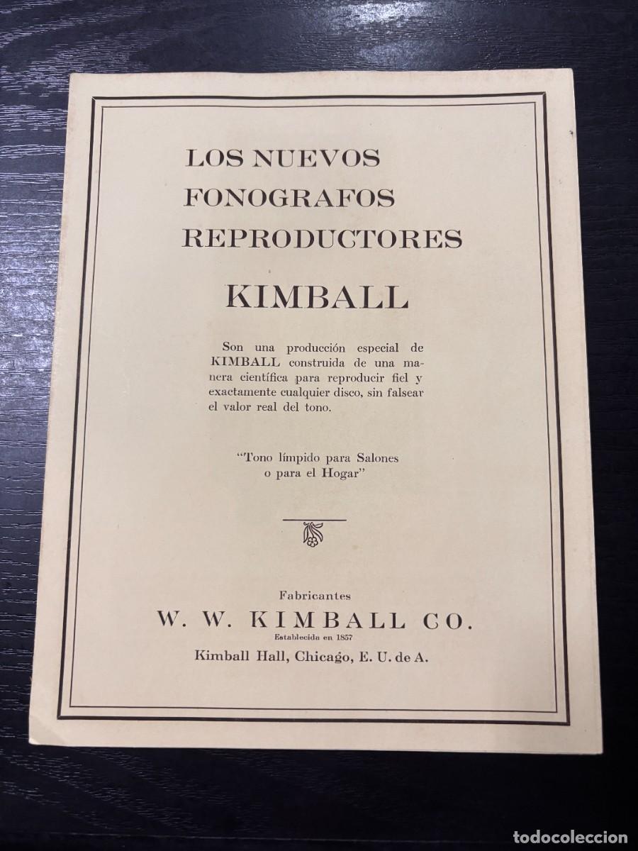Catalogues publicitaires: CAT&Aacute;LOGO. LOS NUEVOS FONOGRAFOS REPRODUCTORES KIMBALL. W. W. KIMBAKK CO.CHICAGO. TR&Iacute;PTICO