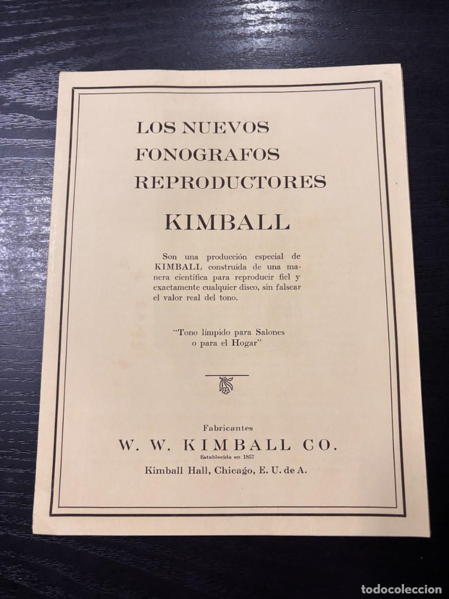 Catalogues publicitaires: CAT&Aacute;LOGO. LOS NUEVOS FONOGRAFOS REPRODUCTORES KIMBALL. W. W. KIMBAKK CO.CHICAGO. TR&Iacute;PTICO