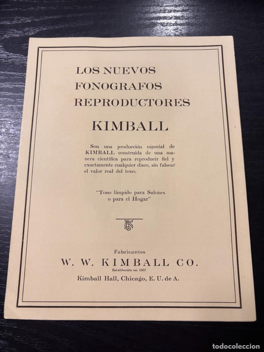 Catalogues publicitaires: CAT&Aacute;LOGO. LOS NUEVOS FONOGRAFOS REPRODUCTORES KIMBALL. W. W. KIMBAKK CO.CHICAGO. TR&Iacute;PTICO