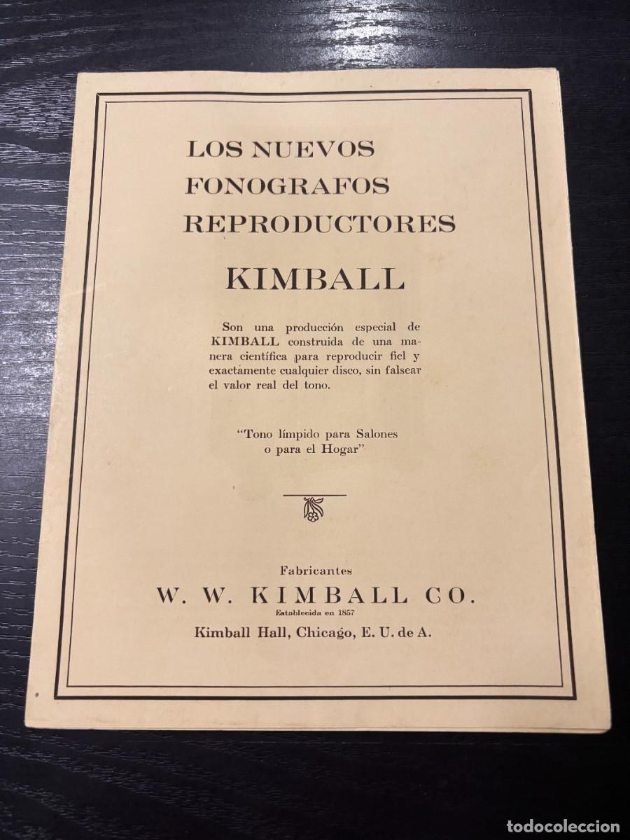Catalogues publicitaires: CAT&Aacute;LOGO. LOS NUEVOS FONOGRAFOS REPRODUCTORES KIMBALL. W. W. KIMBAKK CO.CHICAGO. TR&Iacute;PTICO