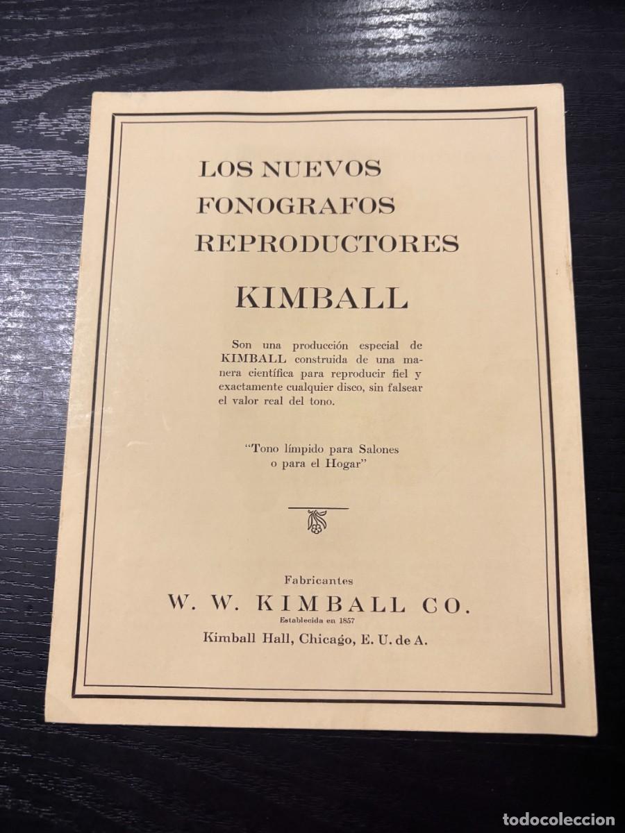 Catalogues publicitaires: CAT&Aacute;LOGO. LOS NUEVOS FONOGRAFOS REPRODUCTORES KIMBALL. W. W. KIMBAKK CO.CHICAGO. TR&Iacute;PTICO