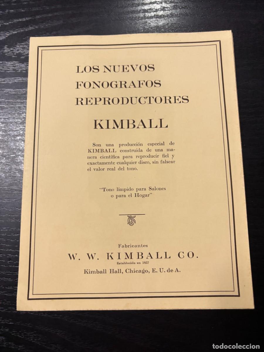 Catalogues publicitaires: CAT&Aacute;LOGO. LOS NUEVOS FONOGRAFOS REPRODUCTORES KIMBALL. W. W. KIMBAKK CO.CHICAGO. TR&Iacute;PTICO