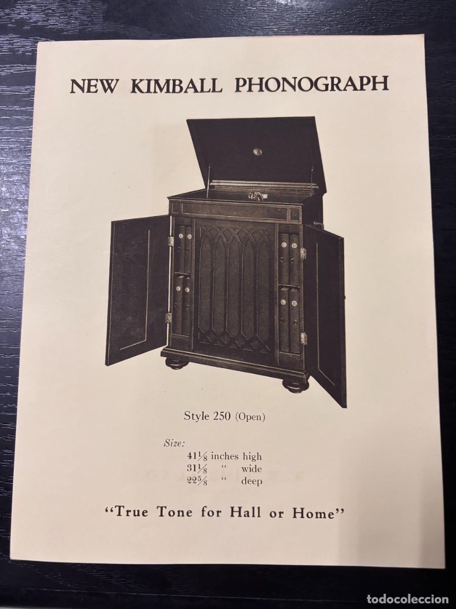 Catalogues publicitaires: PAPEL PUBLICITARIO. NEW KIMBALL PHONOGRAPH. STYLE 250. W. W. KIMBALL CO. CHICAGO