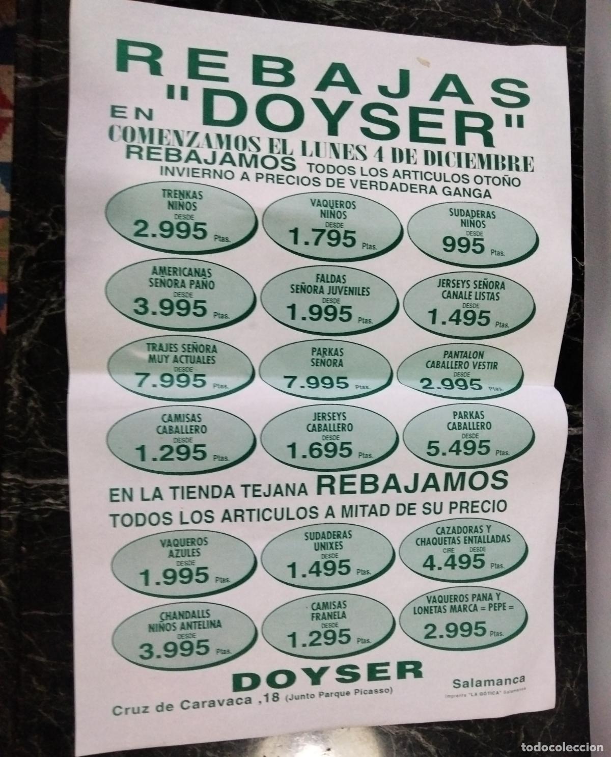 Cat&aacute;logos publicitarios: Publicidad Doyser. Salamanca. En pesetas.