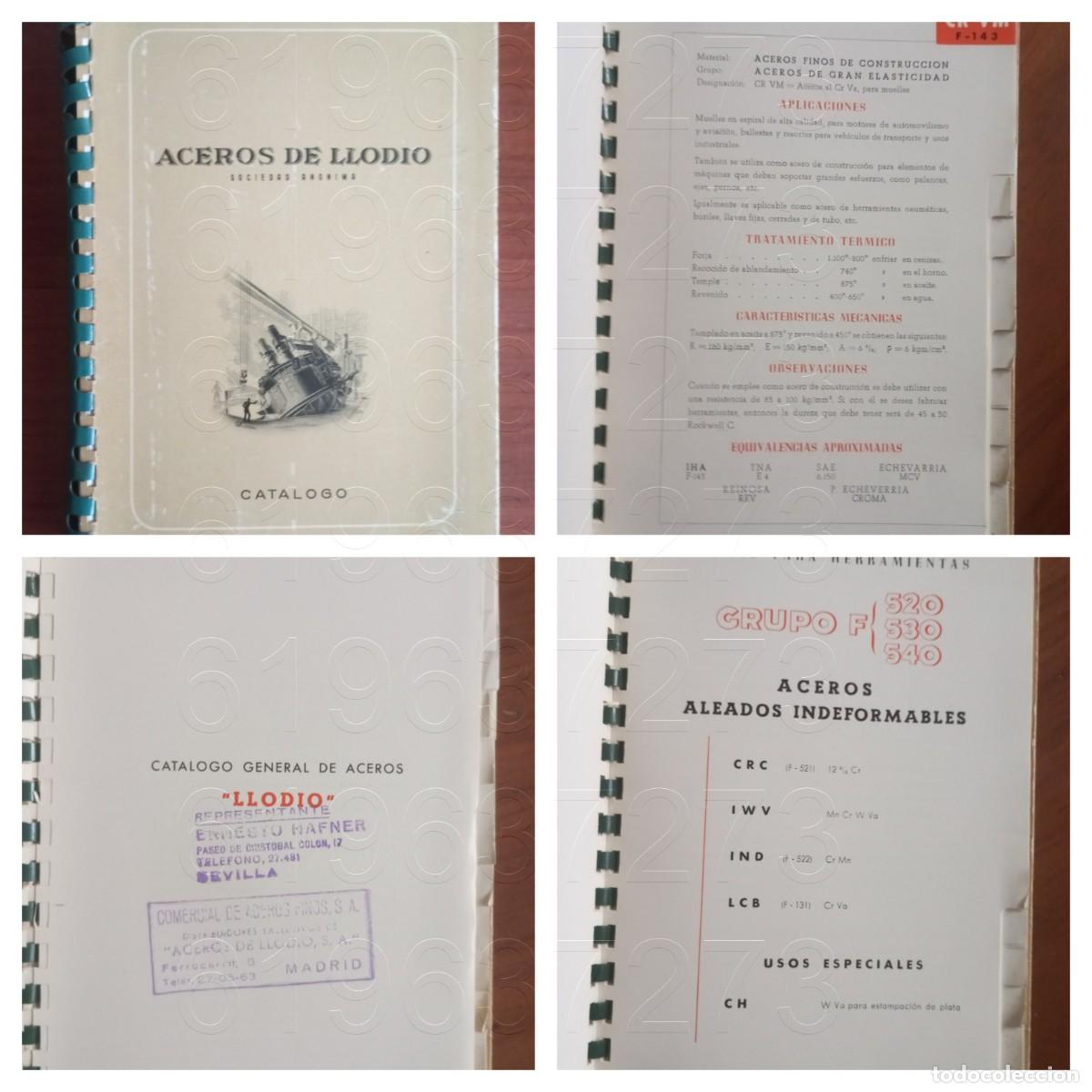 Cat&aacute;logos publicitarios: ACEROS DE LLODIO CATALOGO ALAVA 1953 1 HOJA SUELTA U54