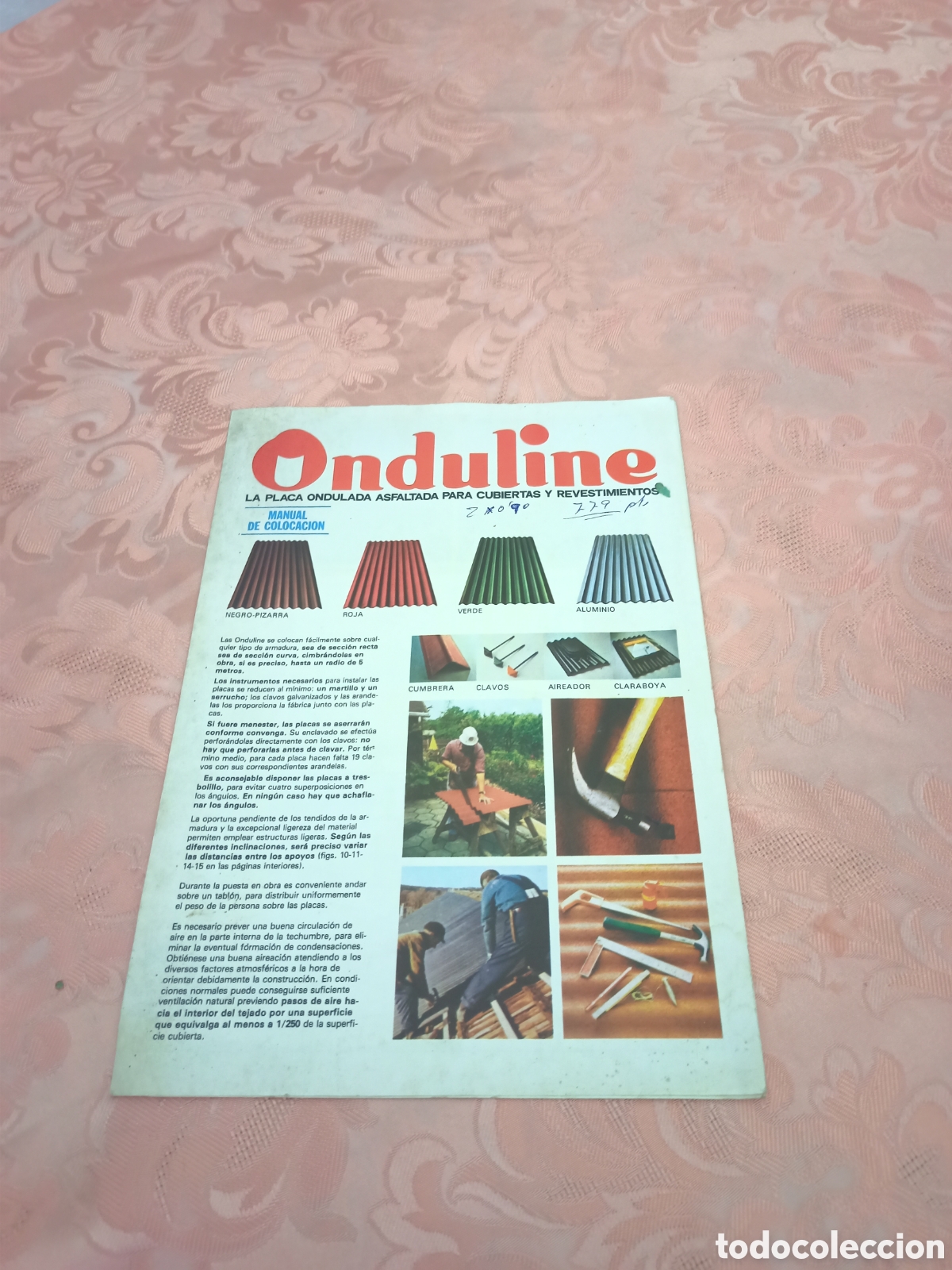 Catalogues publicitaires: Tr&iacute;ptico Onduline.Placa ondulada asfaltada para cubiertas.