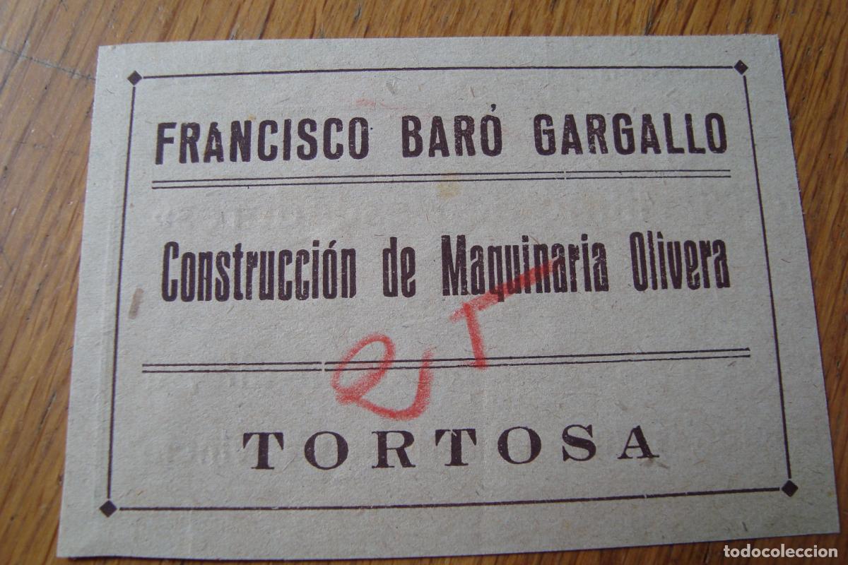 Cat&aacute;logos publicitarios: ANTIGUA PUBLICIDAD FRANCISCO BARO GARGALLO. CONSTRUCCION MAQUINARIA OLIVERA. TORTOSA 1940