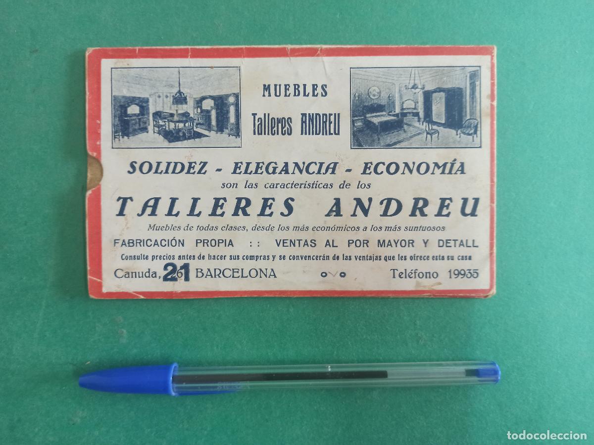Cat&aacute;logos publicitarios: Antigua publicidad Muebles Talleres Andreu. Barcelona.