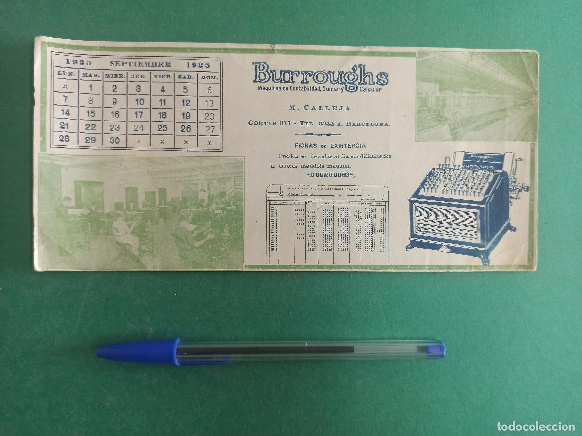 Cat&aacute;logos publicitarios: Antigua publicidad Burroughs. Maquinas de Contabilidad. 1925. M. Calleja. Barcelona.