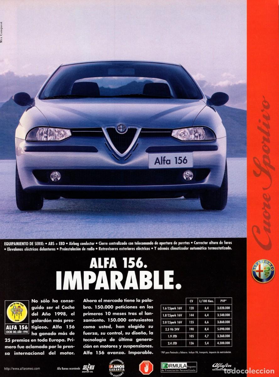 Cataloghi pubblicitari: Hoja publicidad revista 1998. ALFA 156. Alfa Romeo. Coche del A&ntilde;o 1998.