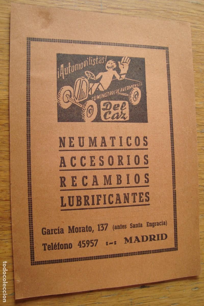Cataloghi pubblicitari: ANTIGUA PUBLICIDAD DELCAR NEUMATICOS MADRID - NATALIO SACRISTAN CONSTRUCCIONES MADRID.