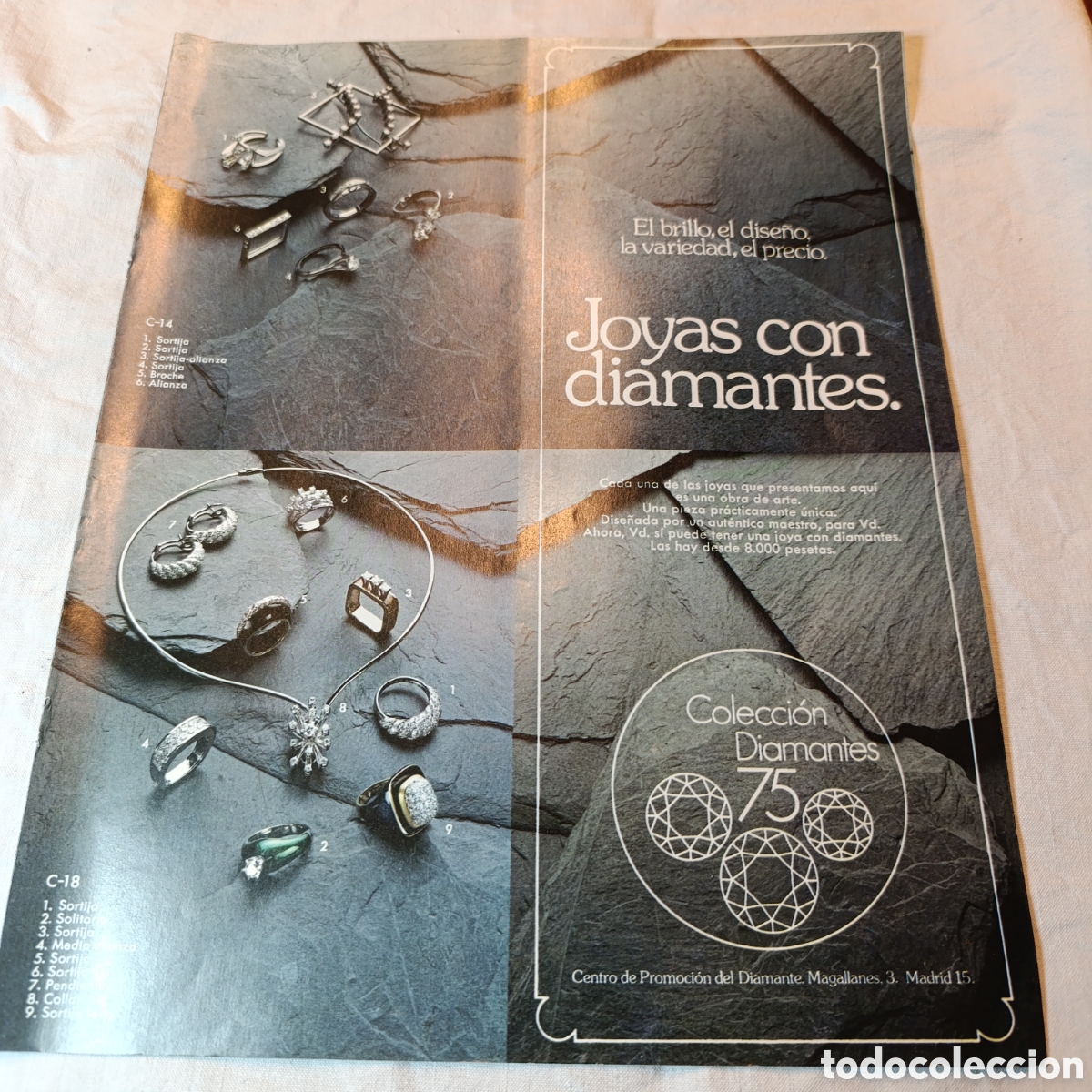 Cataloghi pubblicitari: CATALOGO JOYAS 1974,COLECCION DIAMANTES 75