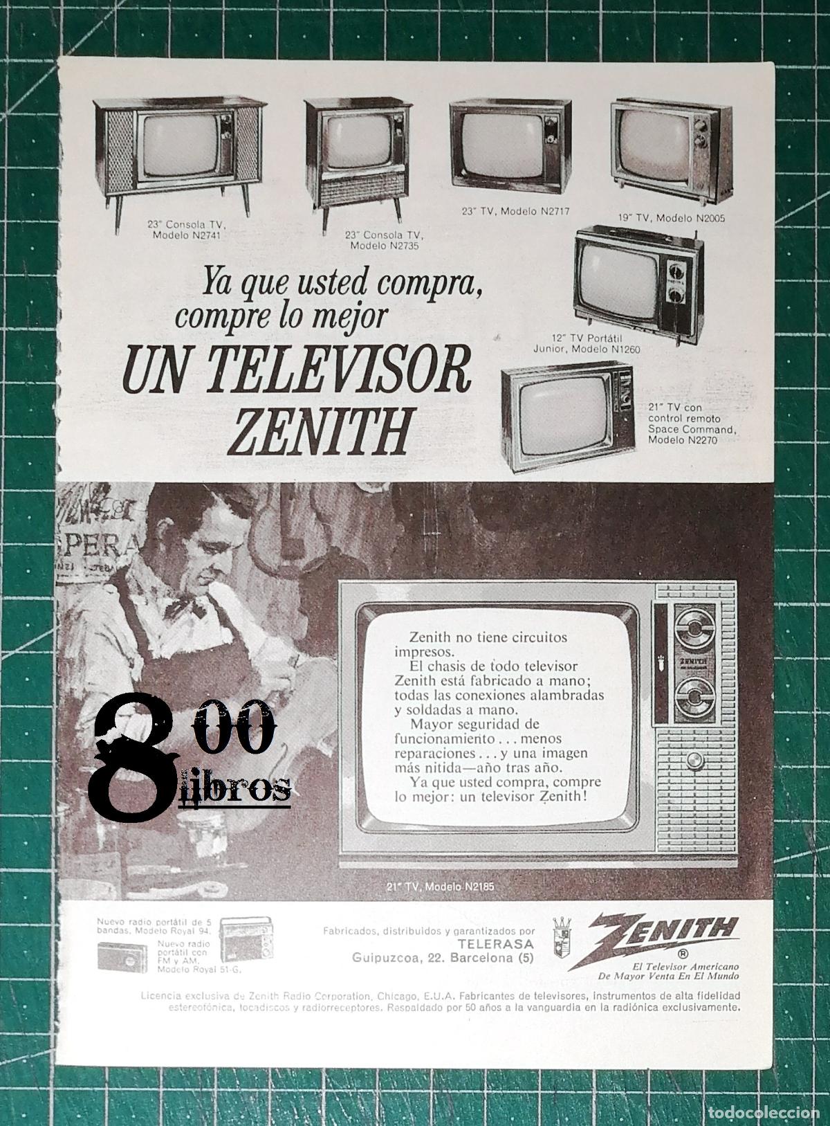 Cataloghi pubblicitari: ANUNCIO - HOJA - PUBLICIDAD. TELEVISOR ZENITH. - 1968