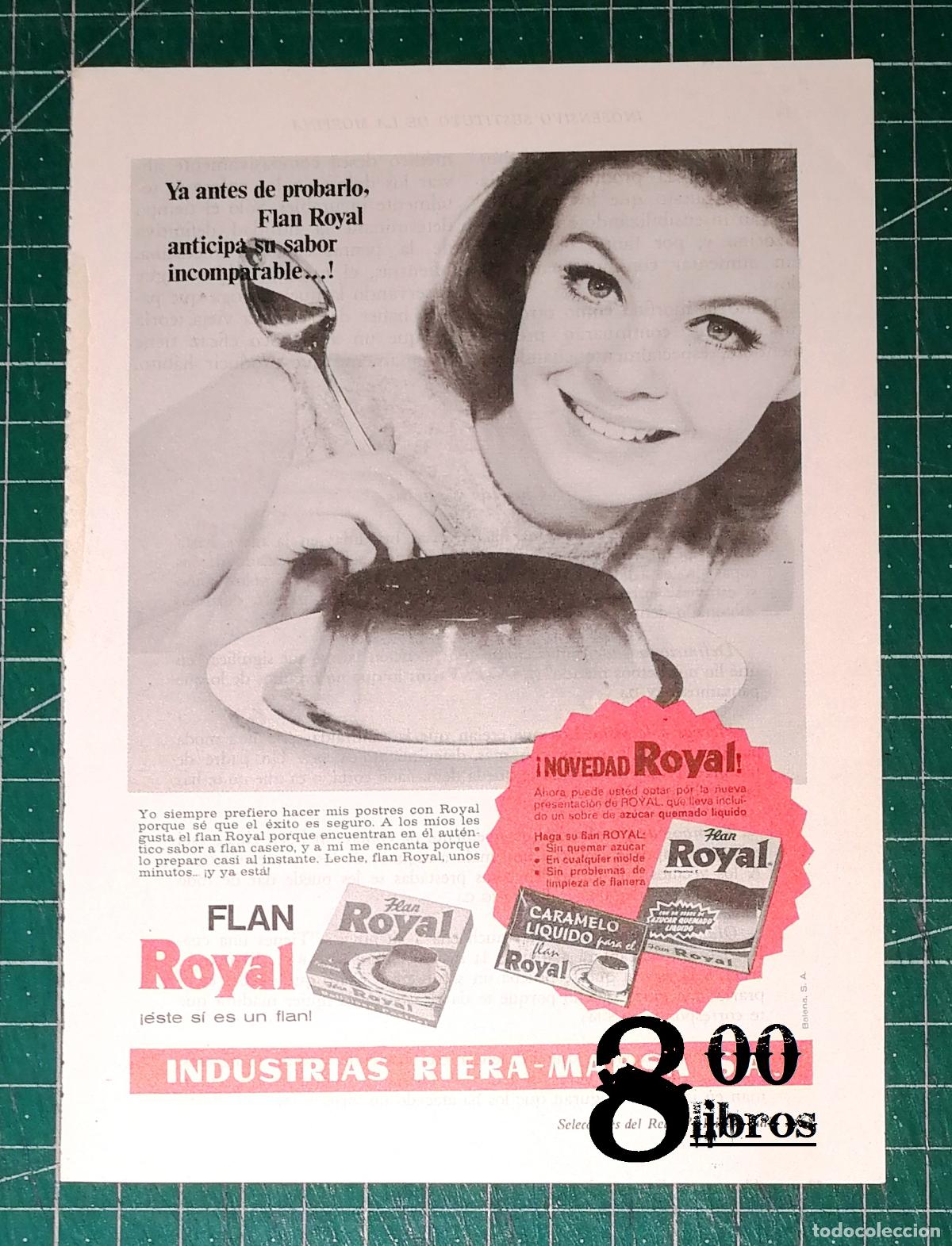 Werbekataloge: ANUNCIO - HOJA - PUBLICIDAD. FLAN ROYAL / Industrias Riera-Marsa. - 1968