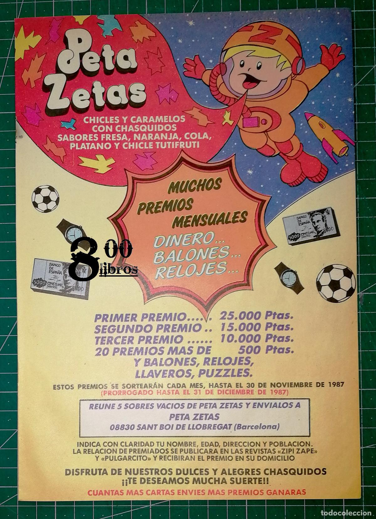 Catalogues publicitaires: ANUNCIO - HOJA - PUBLICIDAD. PETA ZETAS. Concurso: muchos premios mensuales... - 1987