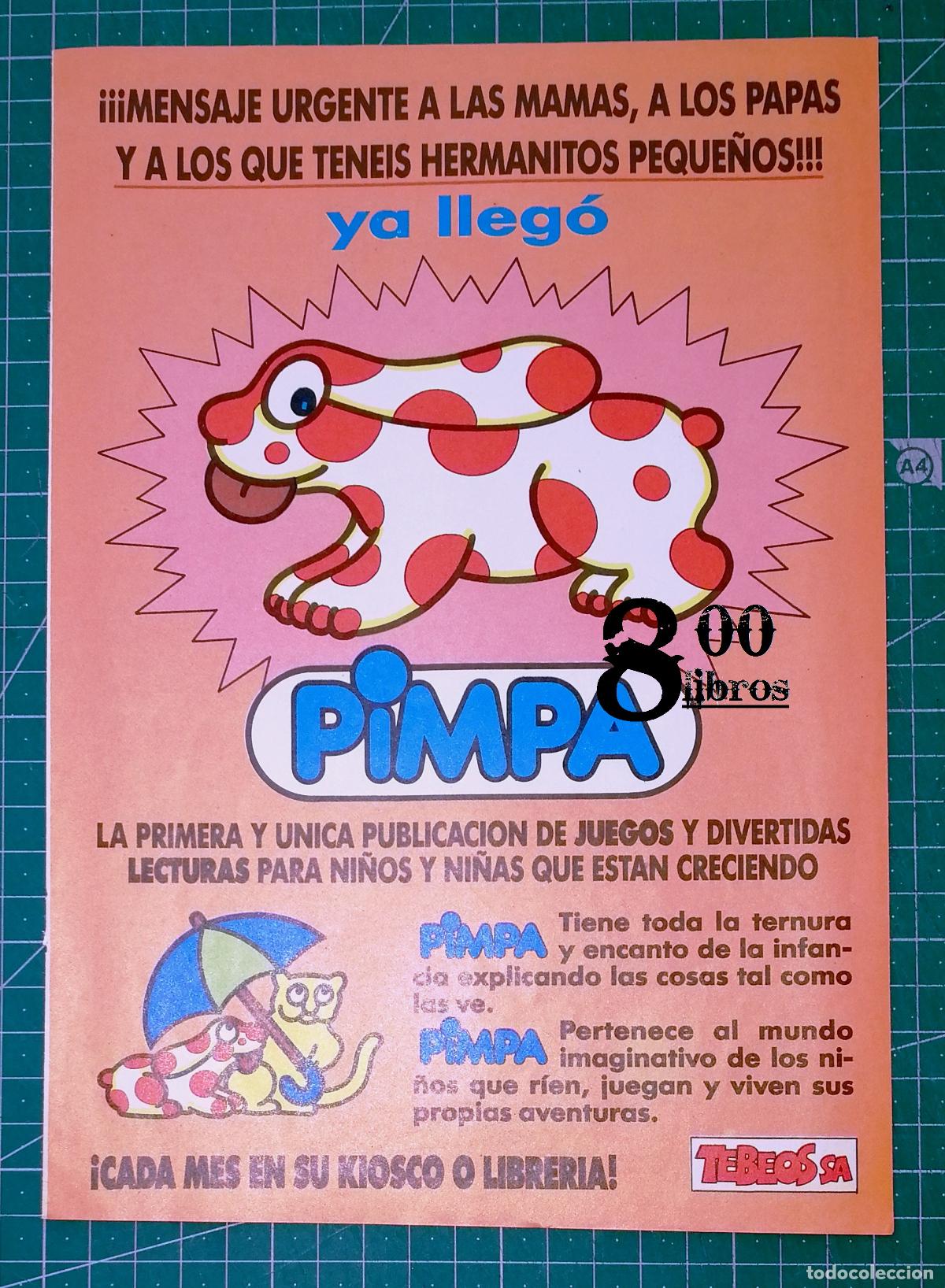 Catalogues publicitaires: ANUNCIO - HOJA - PUBLICIDAD. YA LLEG&Oacute; PIMPA / Tebeos SA. - 1988