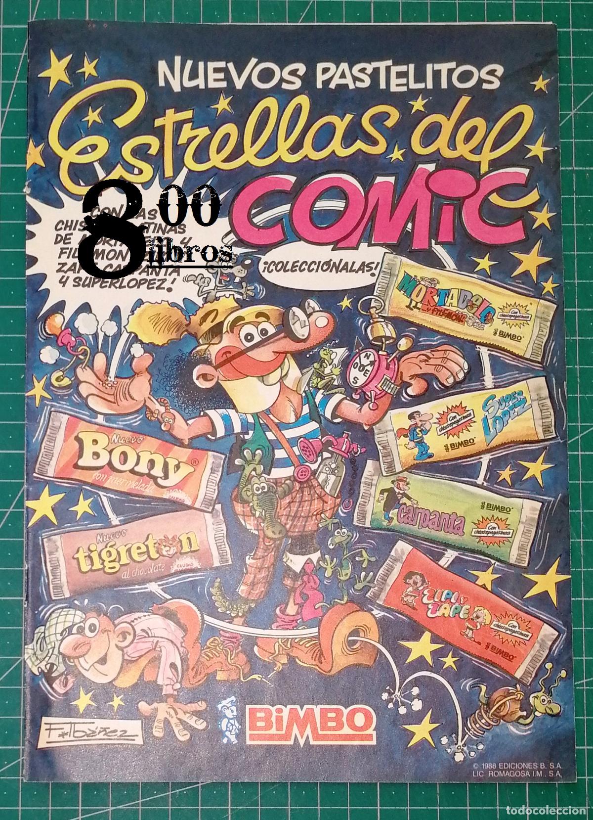 Catalogues publicitaires: ANUNCIO - HOJA - PUBLICIDAD. Nuevos pastelitos Estrellas del C&oacute;mic / Bimbo. Mortadelo, Ib&aacute;&ntilde;ez. 1988