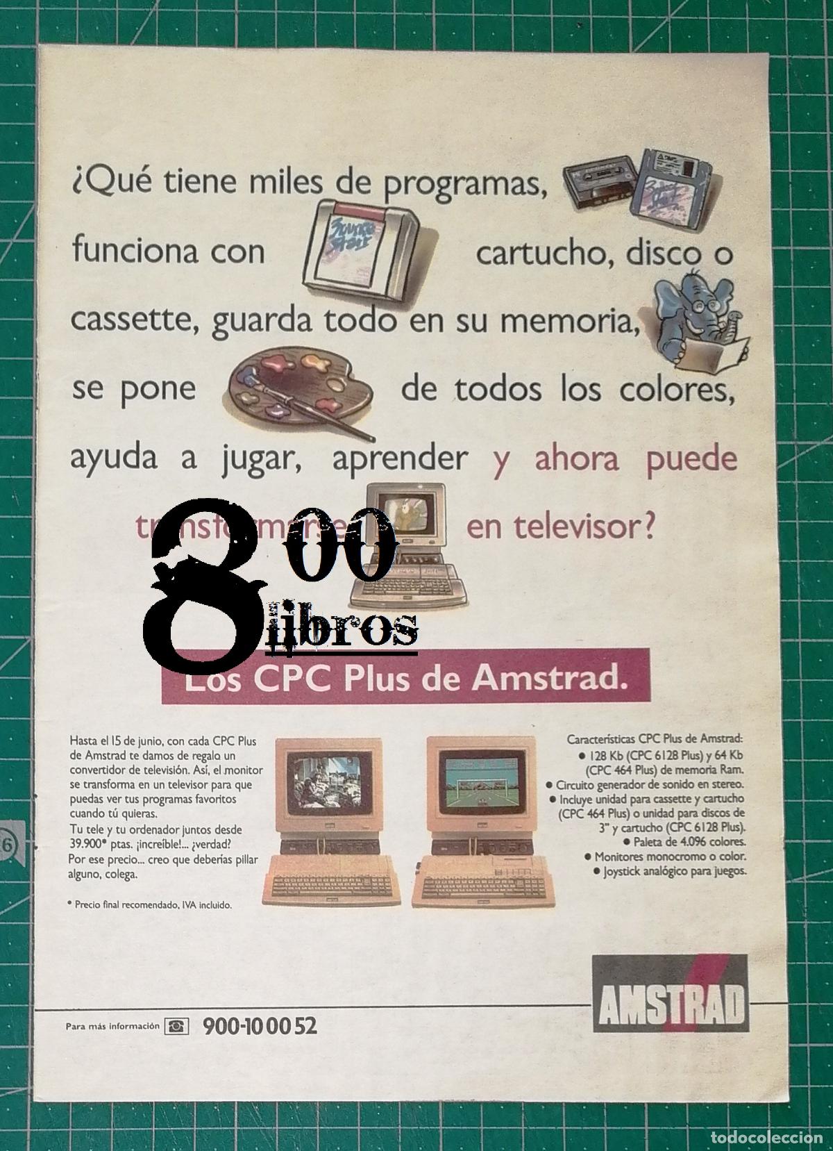 Werbekataloge: ANUNCIO - HOJA - PUBLICIDAD. LOS CPC PLUS DE AMSTRAD. - 1991