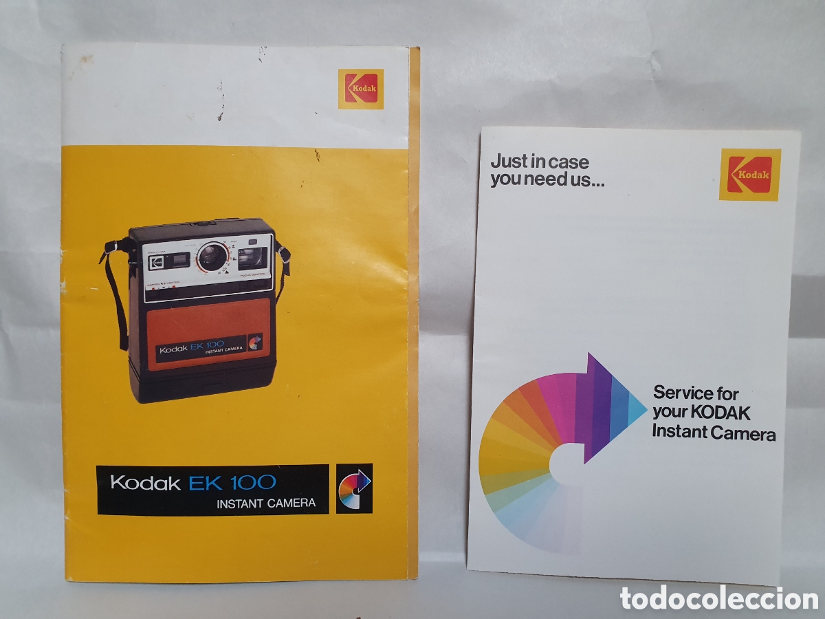 Cat&aacute;logos publicitarios: KODAK EK 100. INSTANT CAMERA. BASIC OPERATING INSTRUCTIONS. PRINTED IN ENGLAND.