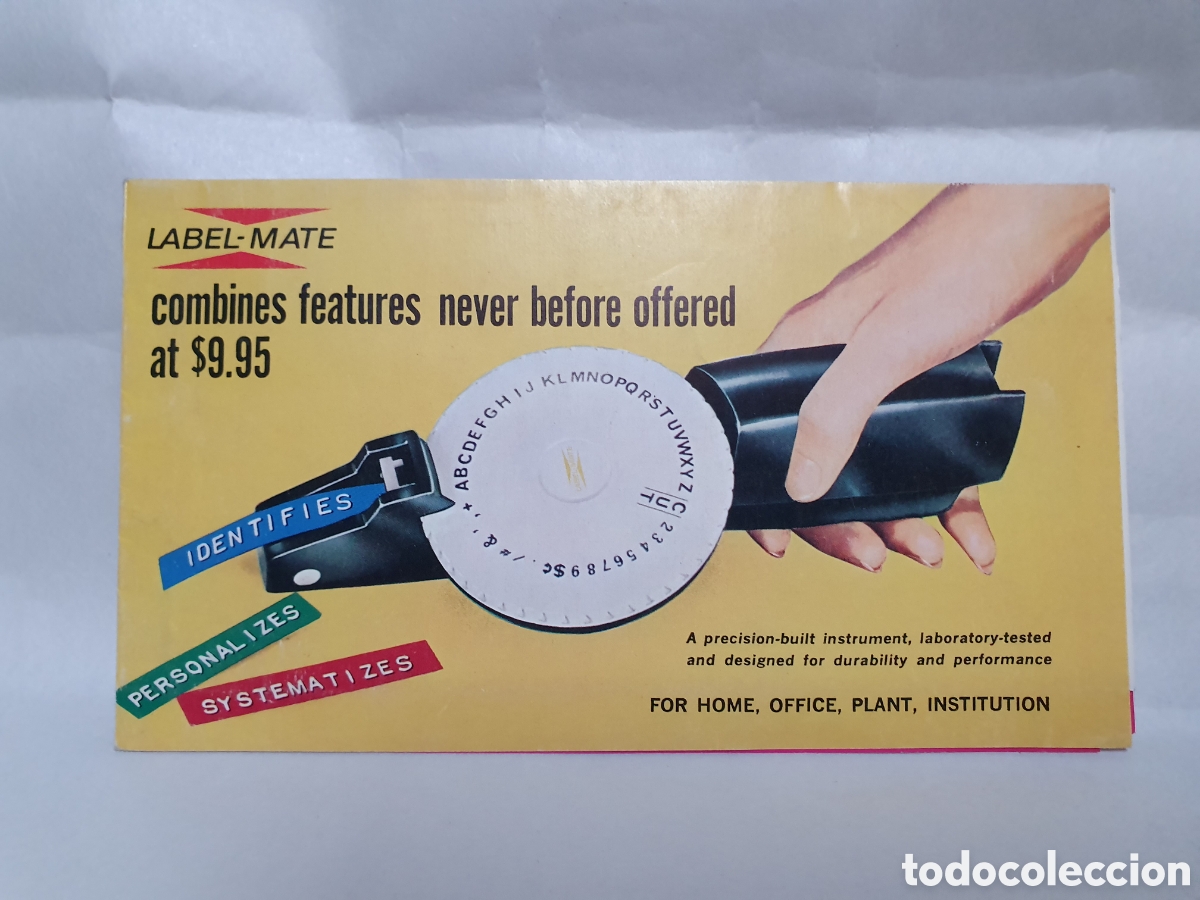 Cat&aacute;logos publicitarios: LABEL MATE. PUBLICIDAD A&Ntilde;OS 60.