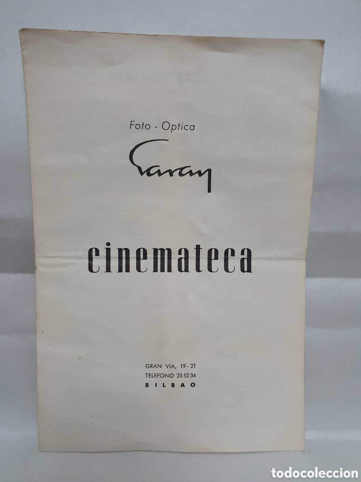 Werbekataloge: GARAY. FOTO-OPTICA CINEMATECA. BILBAO, CATALOGO A&Ntilde;OS 60