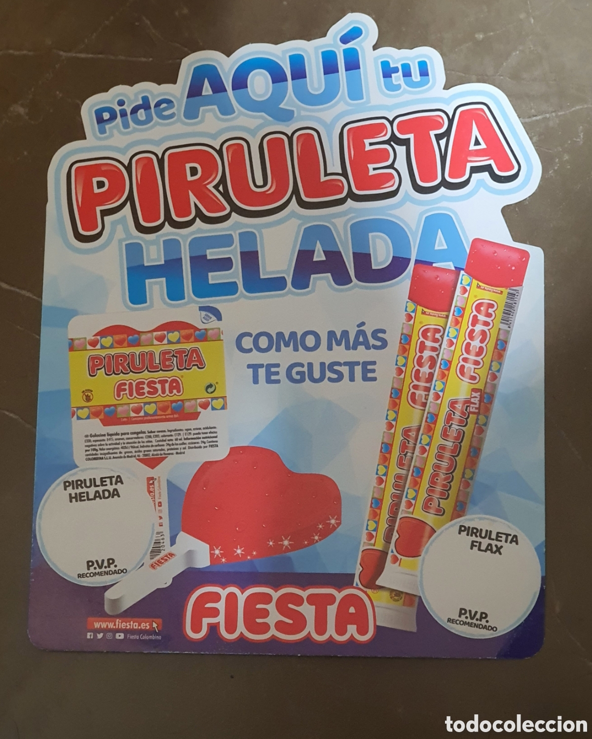 Werbekataloge: Cart&oacute;n publicitario Fiesta, pirueta helada, pirueta flax, 18'5 X 24