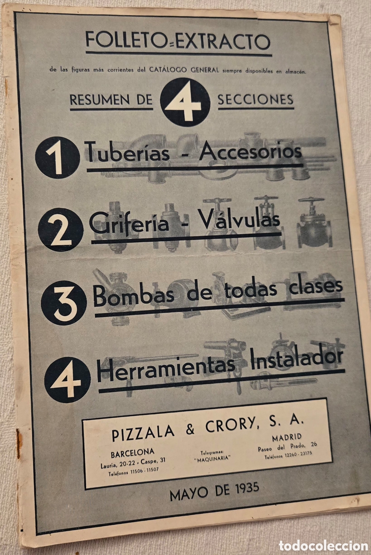Werbekataloge: Folleto cat&aacute;logo tuber&iacute;as,griter&iacute;o,Pizzala & Crory,a&ntilde;o 1936