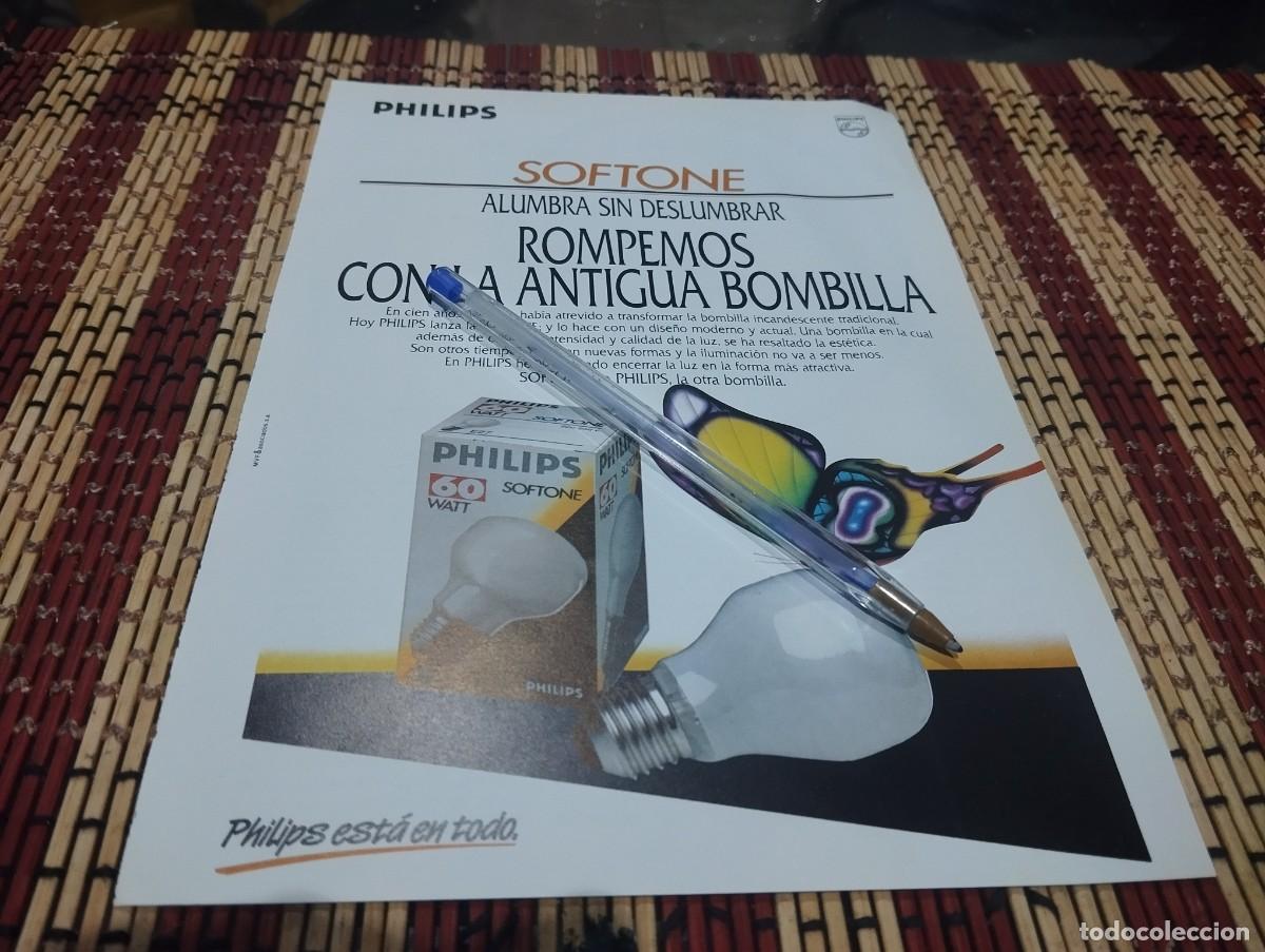 Werbekataloge: BOMBILLAS PHILIPS SOFTONE ANUNCIO PUBLICIDAD REVISTA 1987