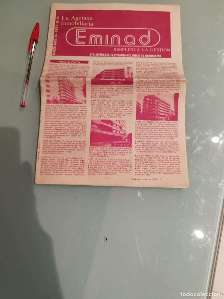 Werbekataloge: Antigua publicidad, La Agencia Inmobiliaria Eminad. Marzo-abril 1983. n&deg;26. Granollers.