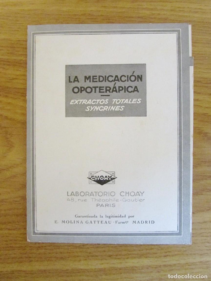 Cataloghi pubblicitari: PUBLICIDAD MEDICINA FARMACIA 1933. LABORATORIOS CHOAY. MEDICACI&Oacute;N OPOTER&Aacute;PICO. 27.5 X 22 CM