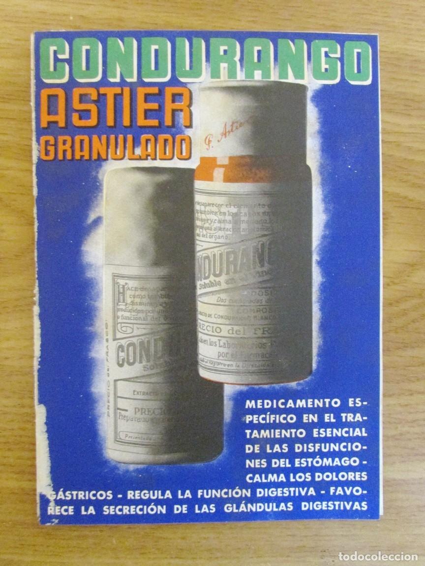 Cataloghi pubblicitari: PUBLICIDAD MEDICINA FARMACIA 1933. CONDURANGO LABORATORIOS ASTIER GRANULADO. 4 P&Aacute;GS. 17 X 12 CM