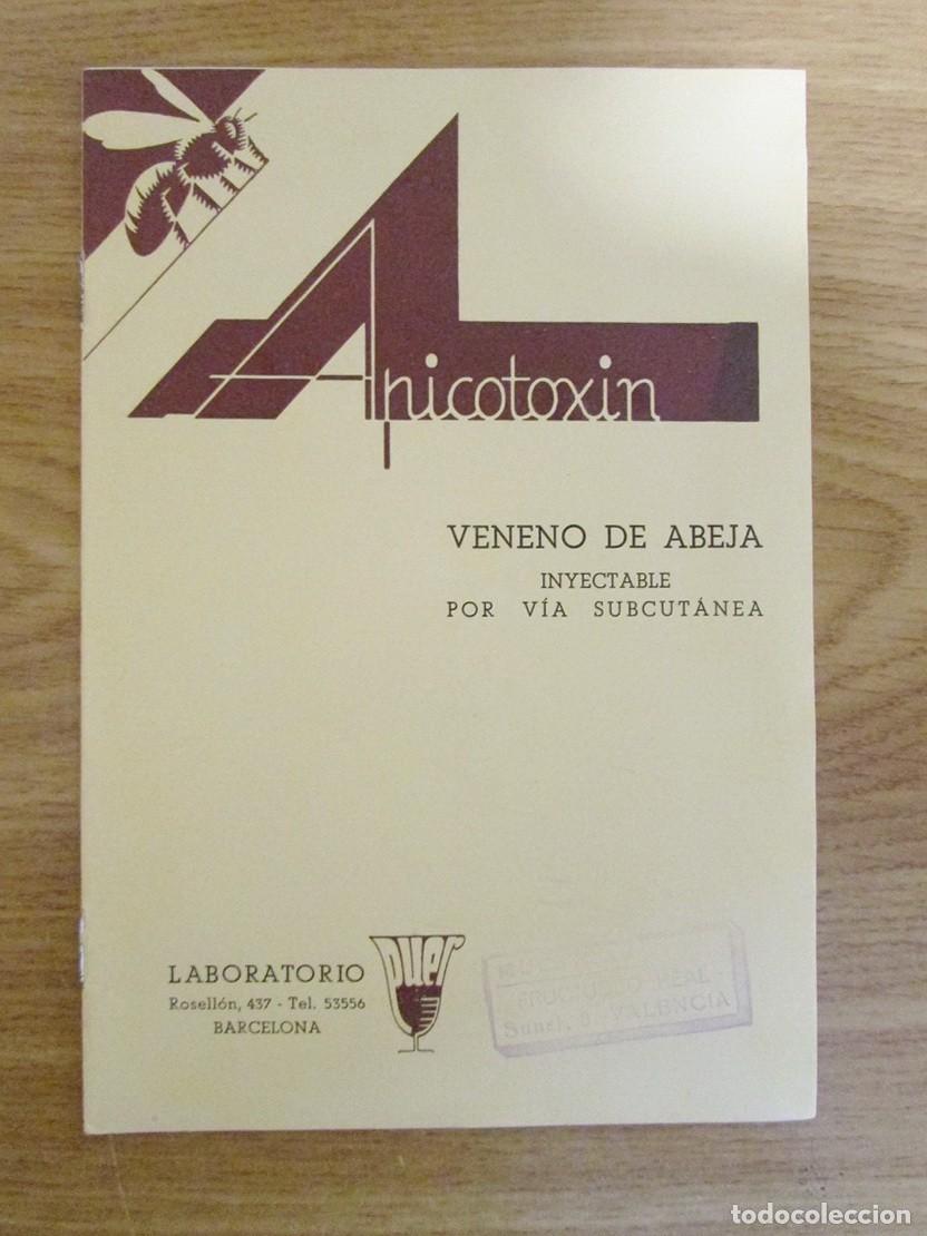 Cataloghi pubblicitari: PUBLICIDAD MEDICINA FARMACIA 1933. LABORATORIOS PUER. APITOXIN VENENO DE ABEJA 6 P&Aacute;GS 20 X 13.5 CM.