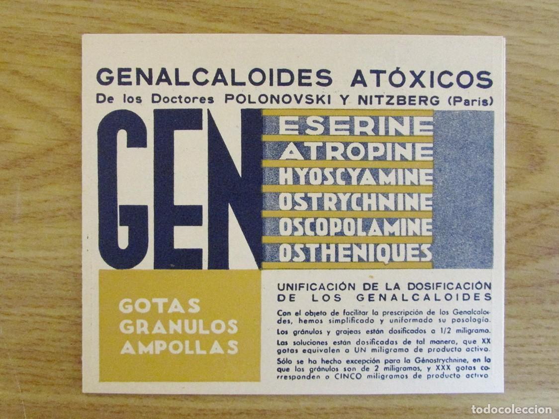Cataloghi pubblicitari: PUBLICIDAD MEDICINA FARMACIA 1933. LABORATORIOS AMIDO. GENALCALOIDES AT&Oacute;XICOS. DESPLEGABLE 14.5 X 12