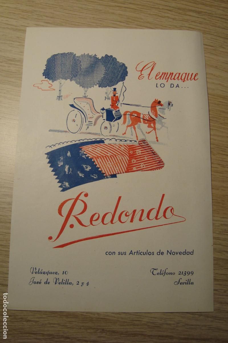 Cataloghi pubblicitari: ANTIGUA PUBLICIDAD REDONDO ARTICULOS DE NOVEDAD. SEVILLA A&Ntilde;OS 40